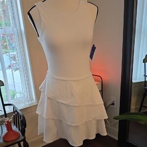 White Sleeveless Tiered Dress